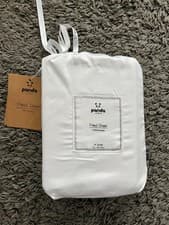 Image of BRAND NEW Panda London 100% Bamboo UK DOUBLE Fitted Sheet in Pure White