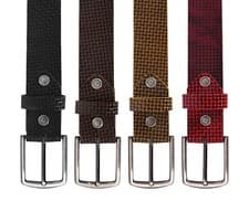 Image of Men's Premium Rattle Printed Real Leather Belts Soft Fashion Causal Style Belts