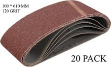 Image of 20 PACK 100x610mm Sanding Belts Reliable 4"x24" fits Makita Bosch Belt Grits 120