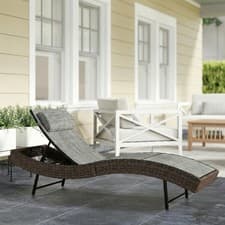 Image of Rattan Sun Lounger Garden Recliner 5Position Outdoor Day Bed Lounge Chair Unit