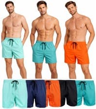 Image of Swim Shorts Mens Boys Swimming Trunks Plain Lined Swimwear Beach Short NEW Sport