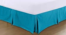 Image of LUXURY PLAIN DYED PLEATED POLY COTTON PLATFORM BASE VALANCE SHEETS ALL SIZES