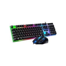 Image of RGB LED Gaming Keyboard & Mouse Set Wired USB Combo for PC Laptop PS4 Xbox