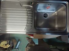 Image of Franke Stainless Steel Kitchen Sink with Left-Hand Drainer Pre Drilled Mono Tap