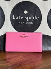 Image of KATE SPADE Madison Large Slim Bifold Wallet Blossom Pink KC579 Saffiano Leather