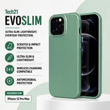 Image of Tech21 (iPhone 12 Pro Max, 6.7-inch) Evo Slim Case Shockproof, Flexible, Cover