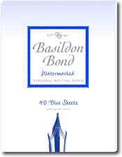 Image of Basildon Bond Luxury Blue Writing Pad, 40 Sheets, Duke (137x178mm)