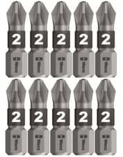 Image of WERA Pz2 Bi-Torsion 25mm Extra Tough Screwdriver Bit,057661, 10 Pack