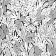 Image of FD26346_Happy Banana Leaf Graphite grey white Fine Decor Wallpaper