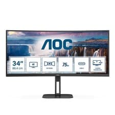 Image of Aoc Monitor 34inch UltraWide QHD 100Hz VA Curved 1500R USB-C 65W CU34V5C/BK