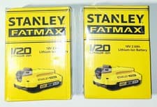 Image of 2 x Stanley Fatmax V20 18v 2.0ah Lithium Ion Battery