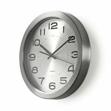 Image of Nedis Retro 1960s Style Diner Circular Wall Clock 30cm Stainless Steel Kitchen