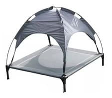 Image of Elevated Dog Bed Pet Raised Camping Cot Hammock Indoor Outdoor Mesh with Canopy