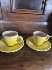 Image of ⭐ BNIB. LE CREUSET Stoneware Espresso Cup and Saucer Set (2), Soleil Yellow