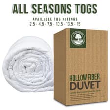 Image of Feels Like Down Duvet Quilt 4.5, 7.5, 10.5, 13.5, 15 Hollowfibre TOG ALL UK SIZE