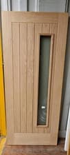 Image of Oak External Newbury 1 Light Door Toughened Double Glazed Obscure Low E Glass