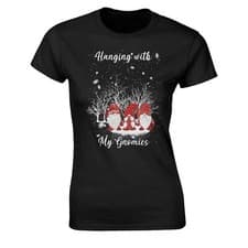 Image of Hanging with My Gnomies Christmas Printed T-shirt Men's Women's Kids | Xmas Gift