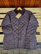 Image of BARBOUR JACKET MENS Quilted Liddesdale Rustic Brown Size Medium RELAXED FIT