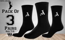 Image of Arsenal Football Fan Black Pack Of 3 Socks Club Style for Matchdays Present