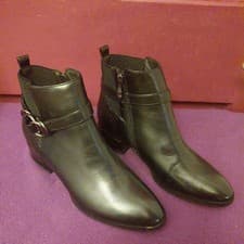 Image of Moda In Pelle Tyanna Black Snake Style Leather Chelsea Boots Size UK6 Never Worn