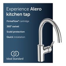Image of Ideal Standard Alero Kitchen Sink Mixer Tap 211mm Spout 360 Swivel Chrome