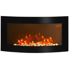 Image of HOMCOM Electric Fireplace Wall Mounted LED Flame Heater, Refurbished
