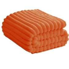 Image of Ribbed Throws Blanket Warm Winter Osum Faux Fur for Sofa Bed Double King Size UK