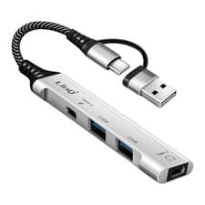 Image of LinQ 4-in-1 USB-C Hub with 2x USB 2.0 and 2x USB-C Audio and Synchronisation