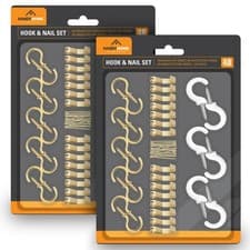 Image of 96pk Picture Hanging Set Assorted Photo Frame Mirror Canvas Hook and Nail Kit