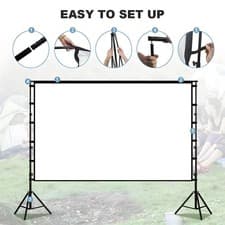 Image of Projector Screen w/ Stand 84/100/120 inch 16:9 Outdoor Indoor Projection Screen
