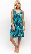 Image of CYBERJAMMIES Cove Floral Print Nightdress in Teal UK 8 (fmn34-17)