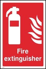 Image of Fire Extinguisher Sign or Sticker -All Material & Size options available. (FE11)