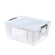 Image of Whitefurze Allstore 51L Clear Storage Box Lid Stackable Heavy Duty Large HomeOrg