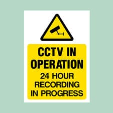 Image of CCTV Plastic Sign/Sticker - All Sizes - Security, Warning, Camera (MISC15)