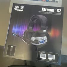 Image of Adesso Xtream G2 Stereo USB Gaming Headphones, Black/Blue