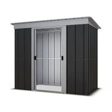 Image of Yardmaster 6x4 Metal Garden Shed Pent Anthracite Steel Storage Lockable