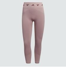 Image of Adidas Women's Training Aeroknit Branded 7/8 Tights, Legacy Burgundy, size M