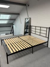 Image of Emma King Size Metal Bed Frame 150x200 Black Modern Slatted base - Brand NEW