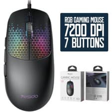 Image of RGB Gaming Mouse Wired 7200 DPI 7 Programmable Buttons Optical Sensor PC Laptop