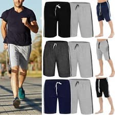Image of 2 Pack Mens Loungewear Shorts PJ Nightwear Pyjama Bottoms Cotton Sleepwear Pants