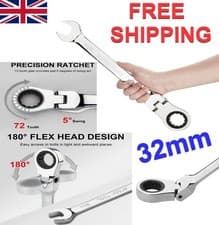 Image of 32mm Combination Flexible ratchet spanner Professional Grade Cr-V Steel 12-Point