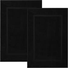 Image of 2x Luxury Cotton Bath Mats Terry Towelling 1000GSM Bathroom Rugs Soft Absorbent
