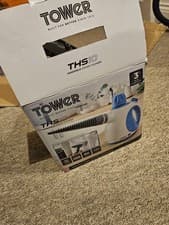 Image of Tower THS10 Handheld Steam Cleaner, Includes Crevice Tool, Blue,USED Once !