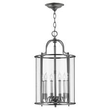 Image of 6 Bulb Ceiling Pendant Light Fitting Pewter LED E14 60W Bulb