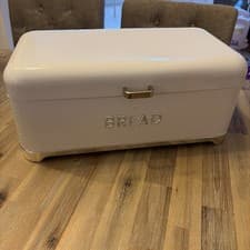 Image of Kitchen Craft Lovello Textured Bread Bin Ice White