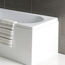 Image of L Shape / P Shape Shower Bath End Panel 700mm 70cm White Acrylic 520 High 