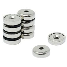 Image of Neodymium N42 Countersunk Pot Magnet - 16mm dia x 5mm thick x 3mm - 9.6kg Pull