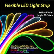 Image of Separated Neon Flexible LED Light Strip 12V Bendable DIY Waterproof Width 6/8mm