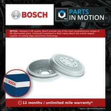 Image of 2x Brake Drums (Pair) fits VAUXHALL CORSA D, E 1.3D Rear 2006 on Set Bosch New