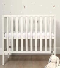 Image of Brand New White Mamas & Papas Petite Cot With Airflow Mattress Boxed Unused